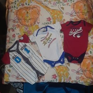 3 boys baseball onesies brand new..